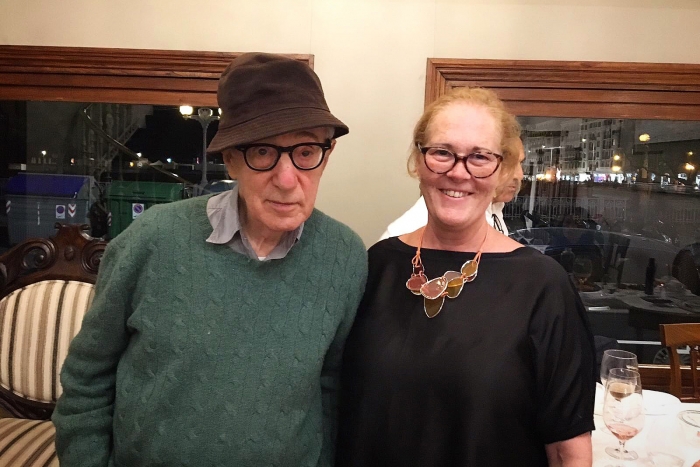 Woody Allen posó encantado para la foto con María Eugenia