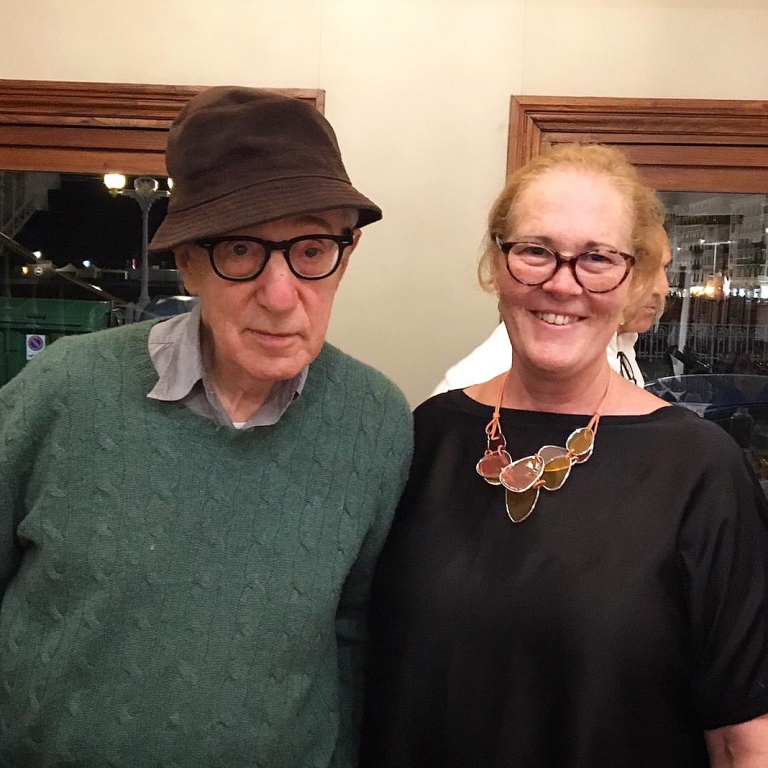 Woody Allen posó encantado para la foto con María Eugenia